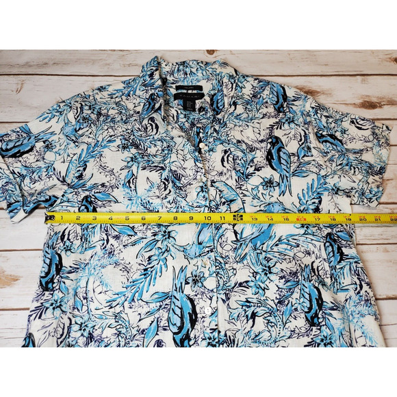 Tahari 100% Linen Womens Medium Shirt Dress Pockets Button Down Bohemian Beach - Picture 8 of 9